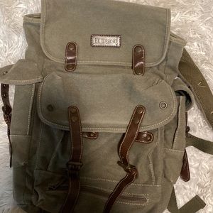Green canvas backpack